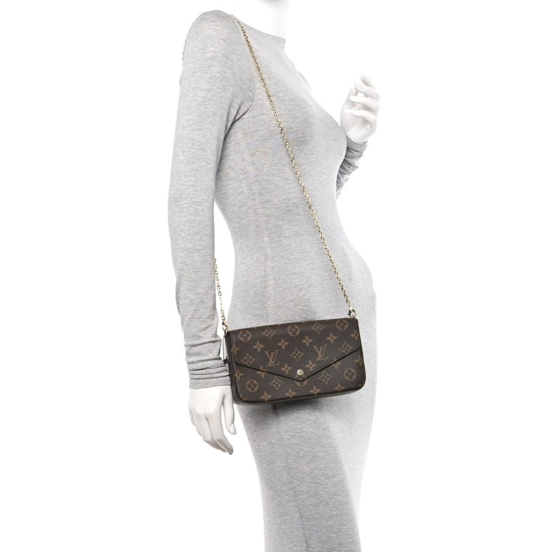 Louis Vuitton Pochette Félicie Chain Wallet - Brown