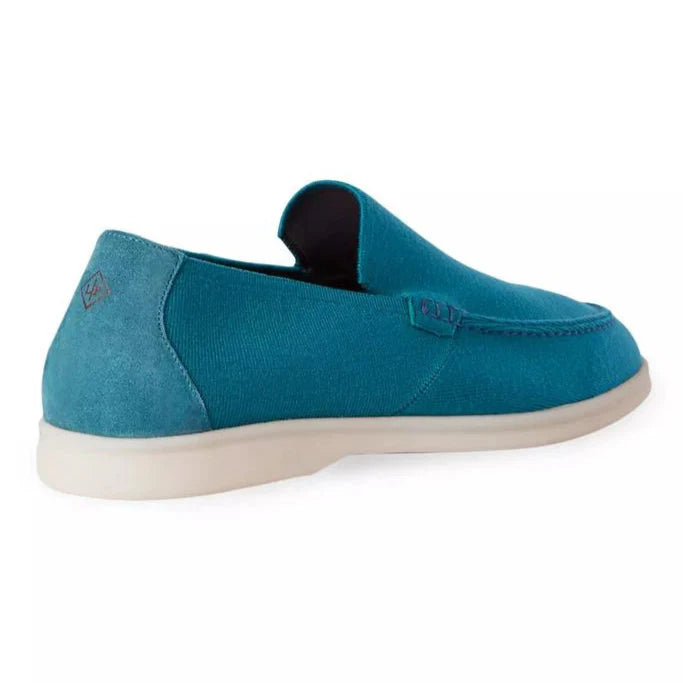 Loro Piana Summer Walk Suede Loafers - Turquoise Blue