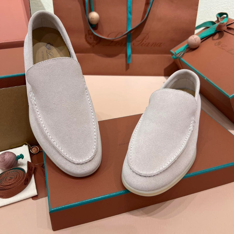 Loro Piana Summer Walk Suede Loafers - Sand
