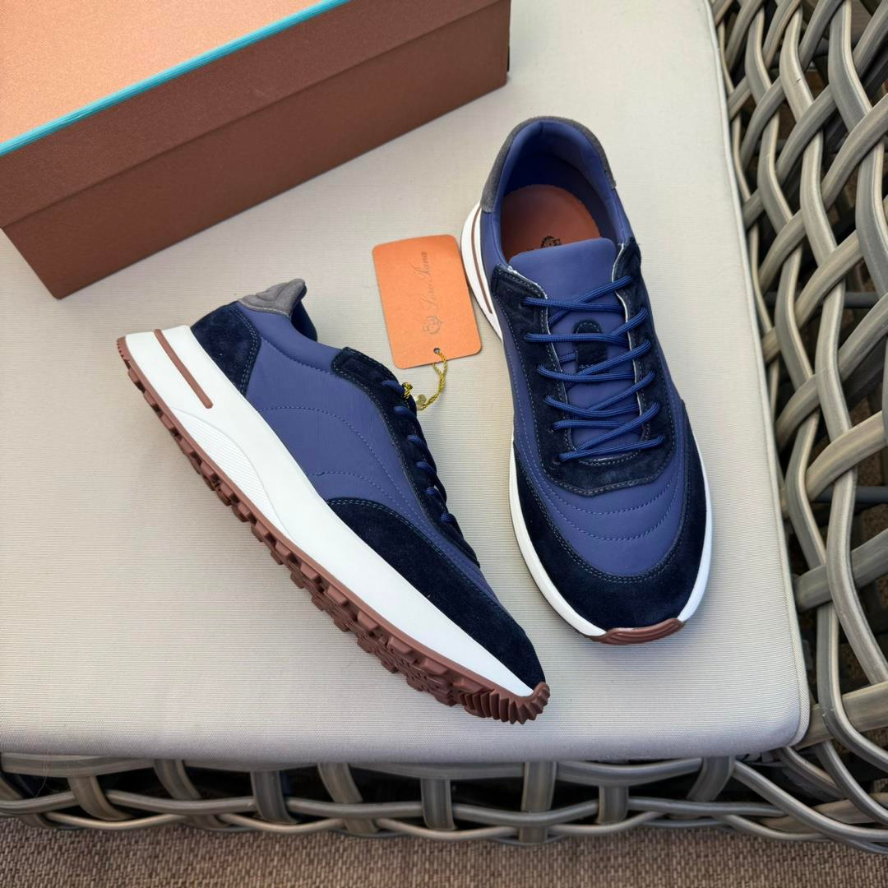 Loro Piana Weekend Evo Suede Sneakers - Navy Blue (082)