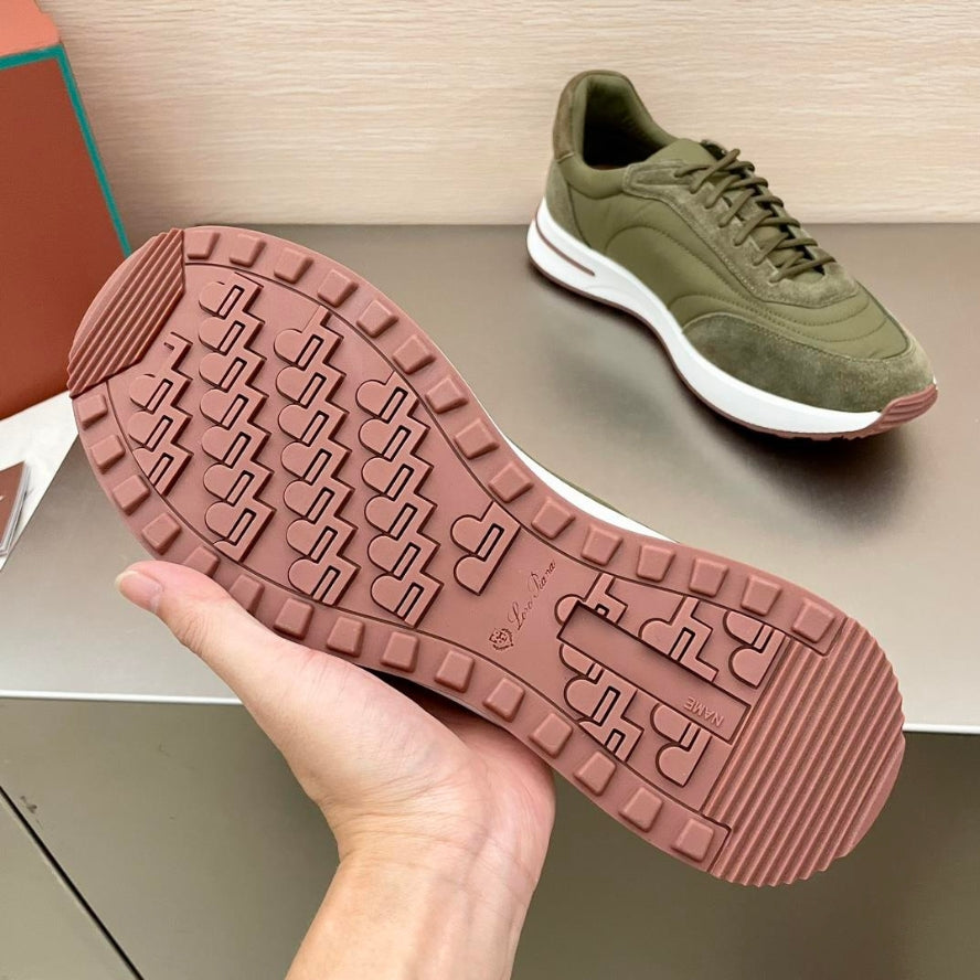Loro Piana Weekend Walk Suede Sneakers - Green