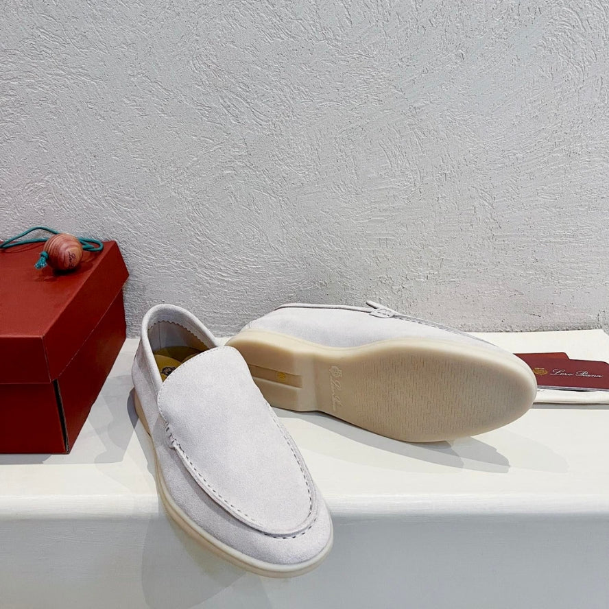 Loro Piana Summer Walk Suede Loafers - Beige