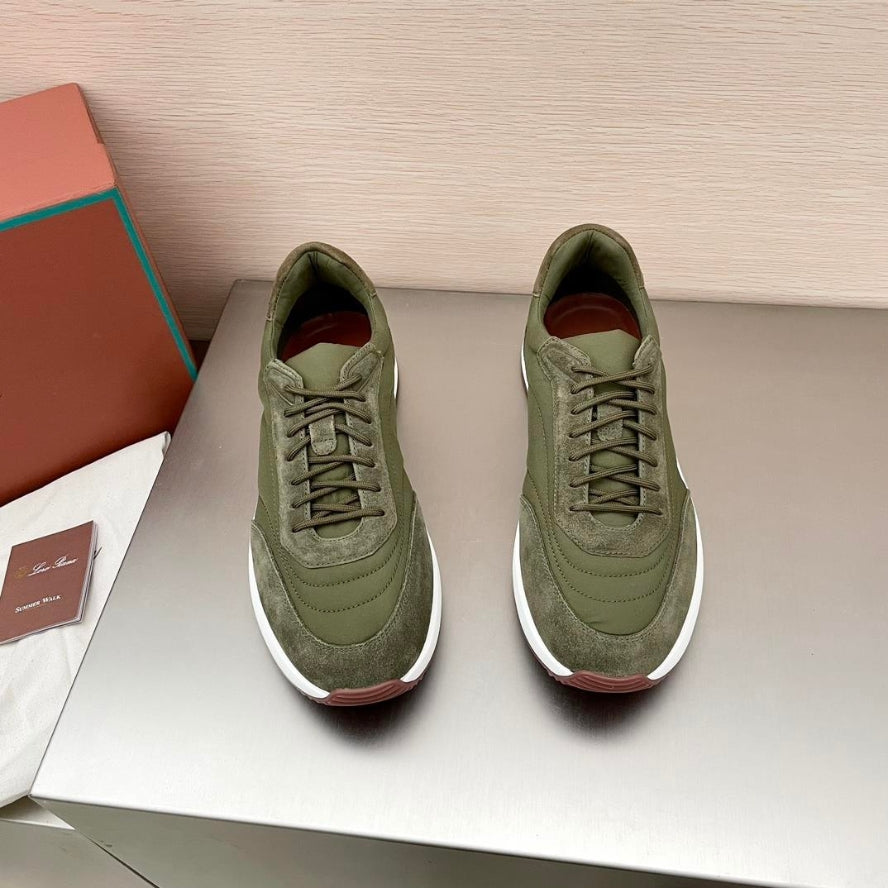 Loro Piana Weekend Walk Suede Sneakers - Green