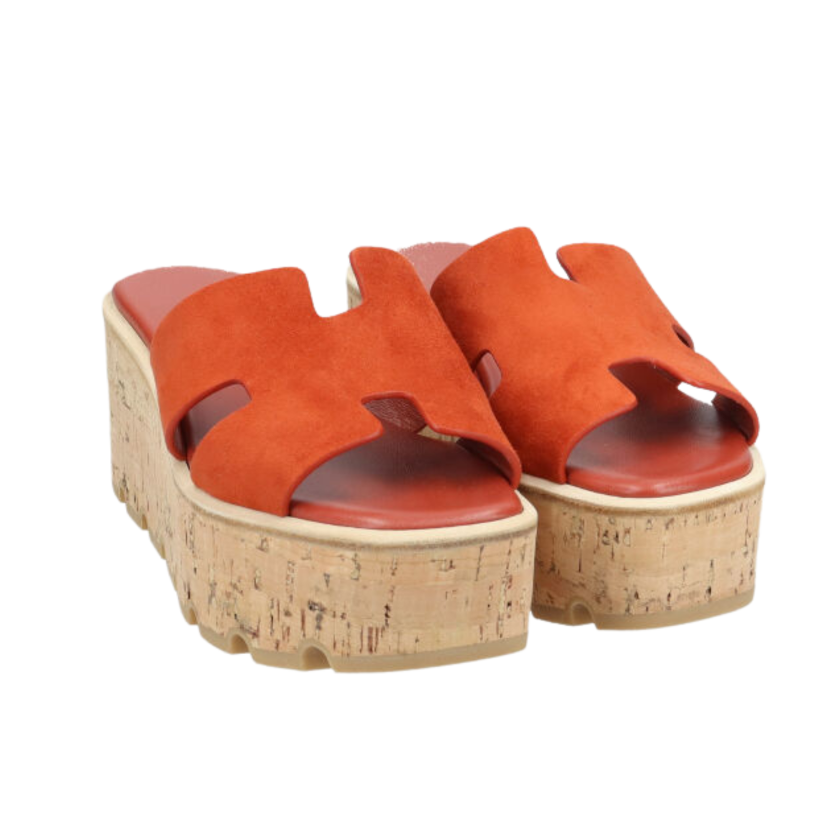 Hermes Eze 30 Suede Sandal - Orange Brûlée