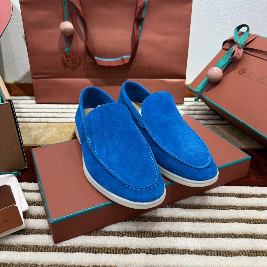 Loro Piana Summer Walk Suede Loafer - Cobalt Ink (135)