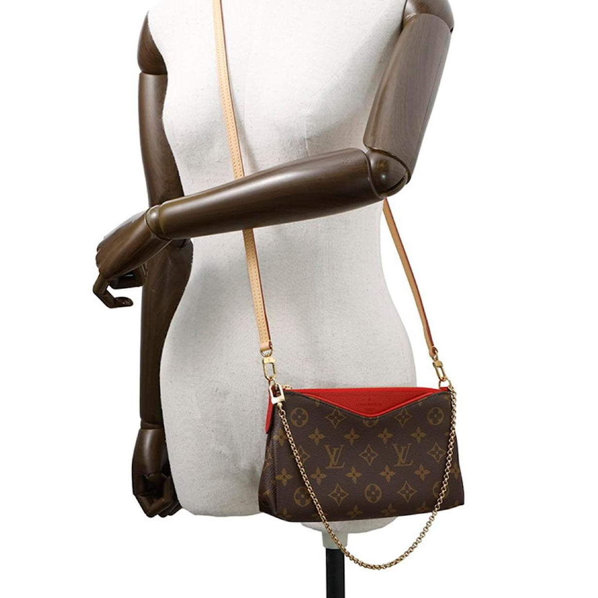 Louis Vuitton Monogram Pallas Clutch Shoulder Bag - Cherry