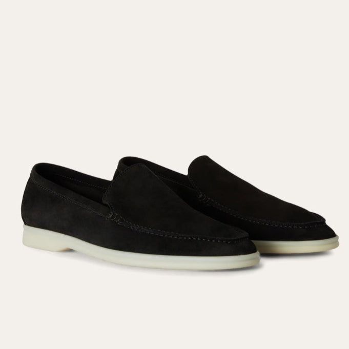Loro Piana Summer Walk Suede Loafer - Black (8000)