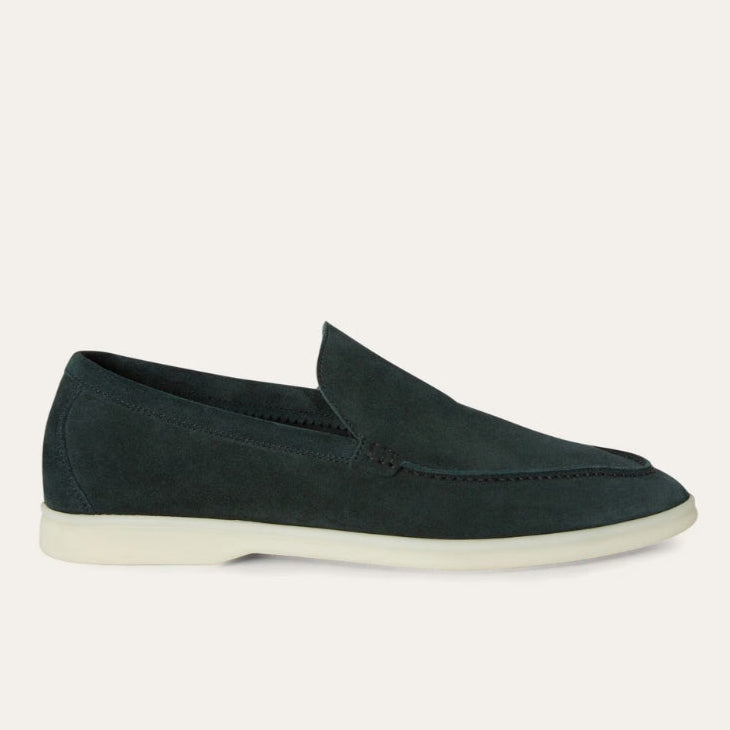 Loro Piana Ocean Front Suede Loafers - Dark Green (133)