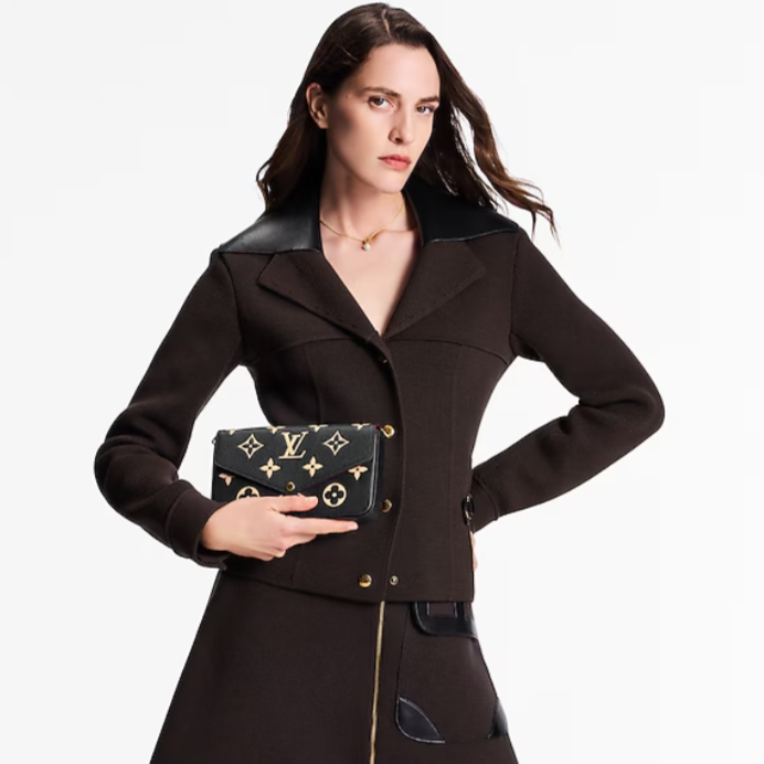 Louis Vuitton Pochette Félicie Shoulder Bag - Black / Beige