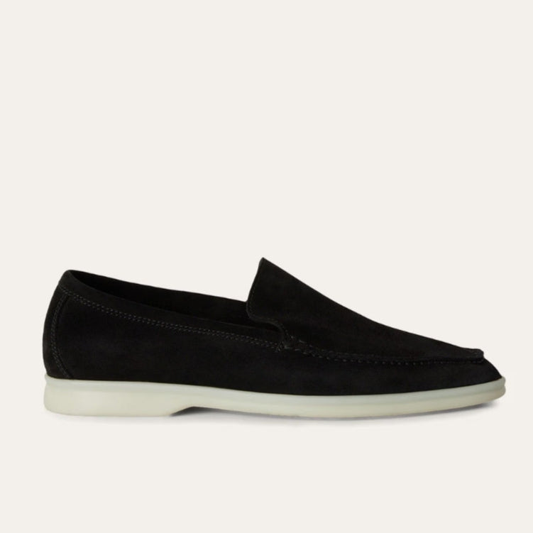 Loro Piana Summer Walk Suede Loafers - Black (132)