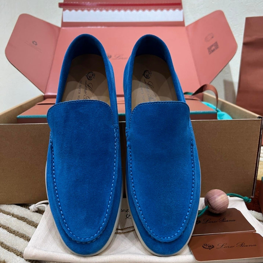 Loro Piana Summer Walk Suede Loafer - Cobalt Ink (135)