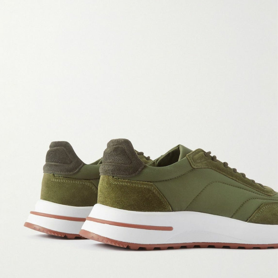 Loro Piana Weekend Walk Suede Sneakers - Green