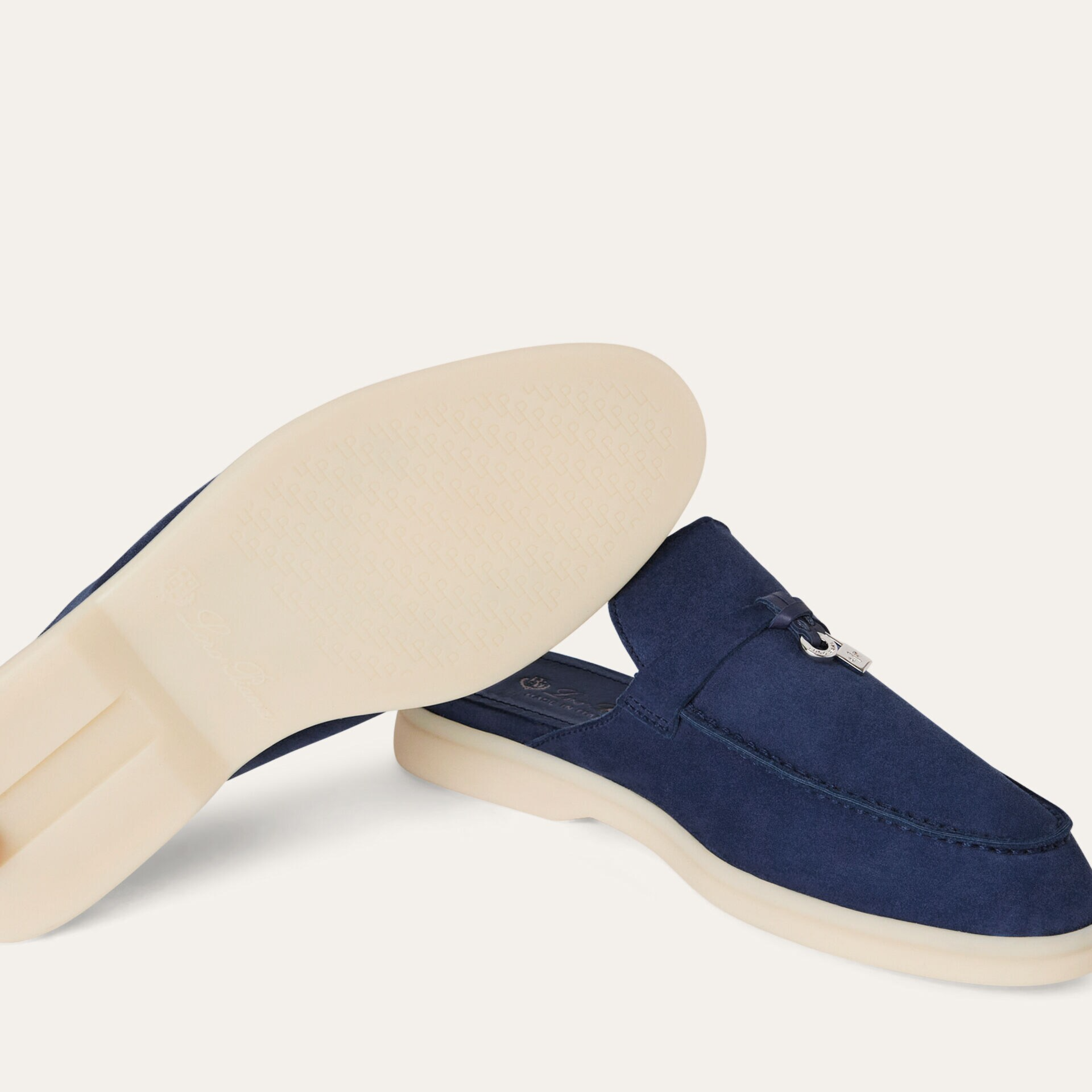 Loro Piana Babouche Charms Walk Suede Loafers - Blue Fluorite (010)