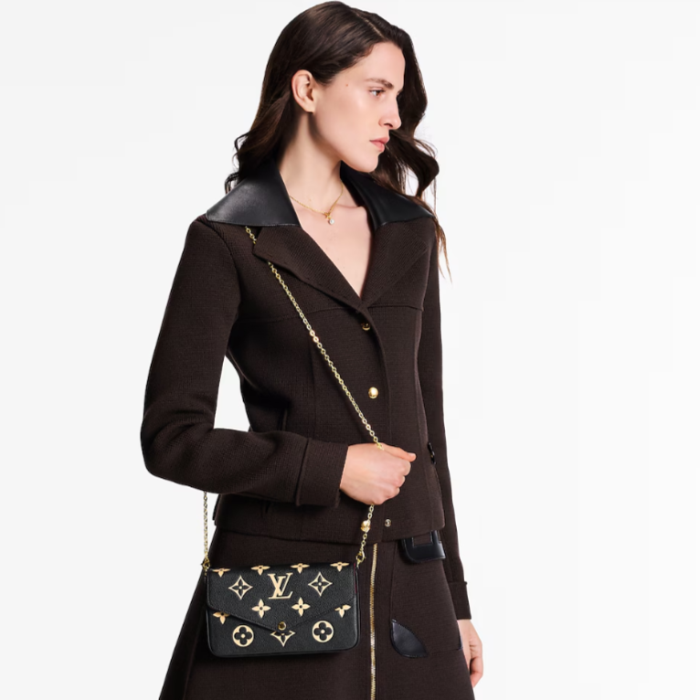 Louis Vuitton Pochette Félicie Shoulder Bag - Black / Beige
