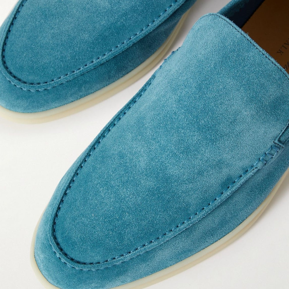 Loro Piana Summer Walk Suede Loafers - Blue