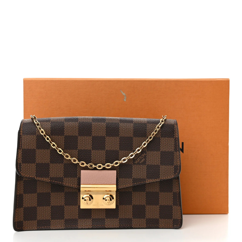 Louis Vuitton Damier Ebene Croisette Chain Wallet Bag - Dark Brown