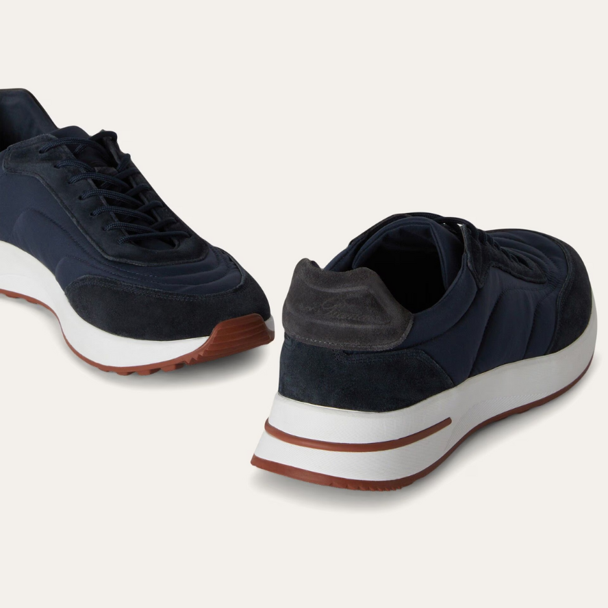 Loro Piana Weekend Evo Suede Sneakers - Navy Blue (082)