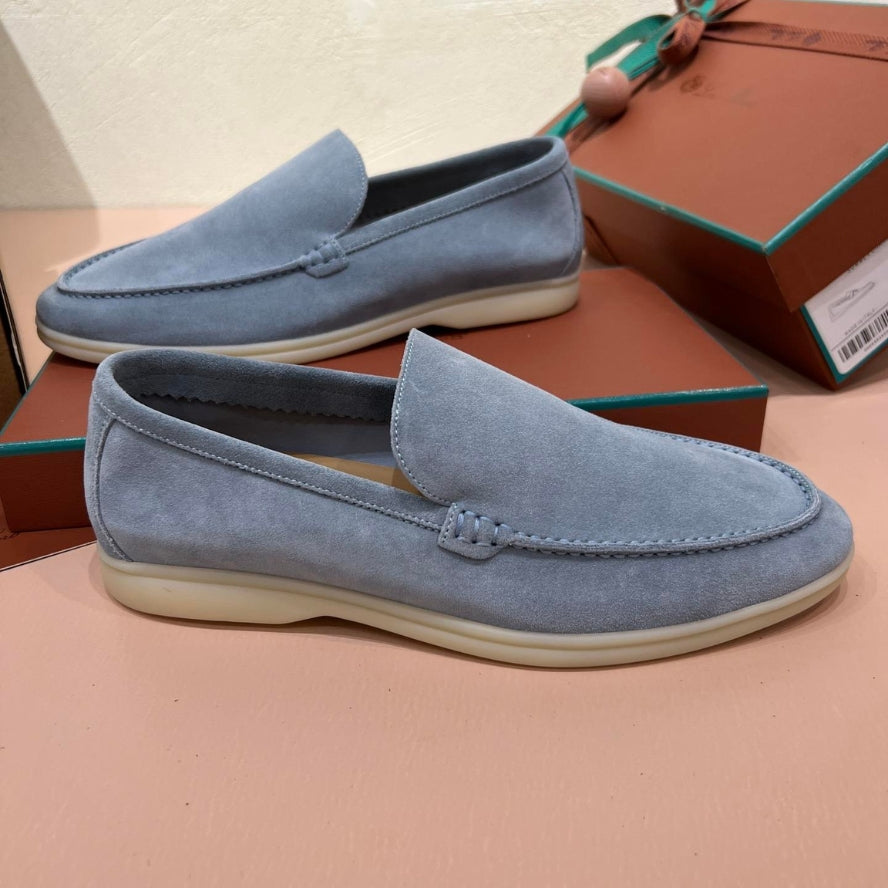 Loro Piana Summer Walk Suede Loafers - Blue (137)