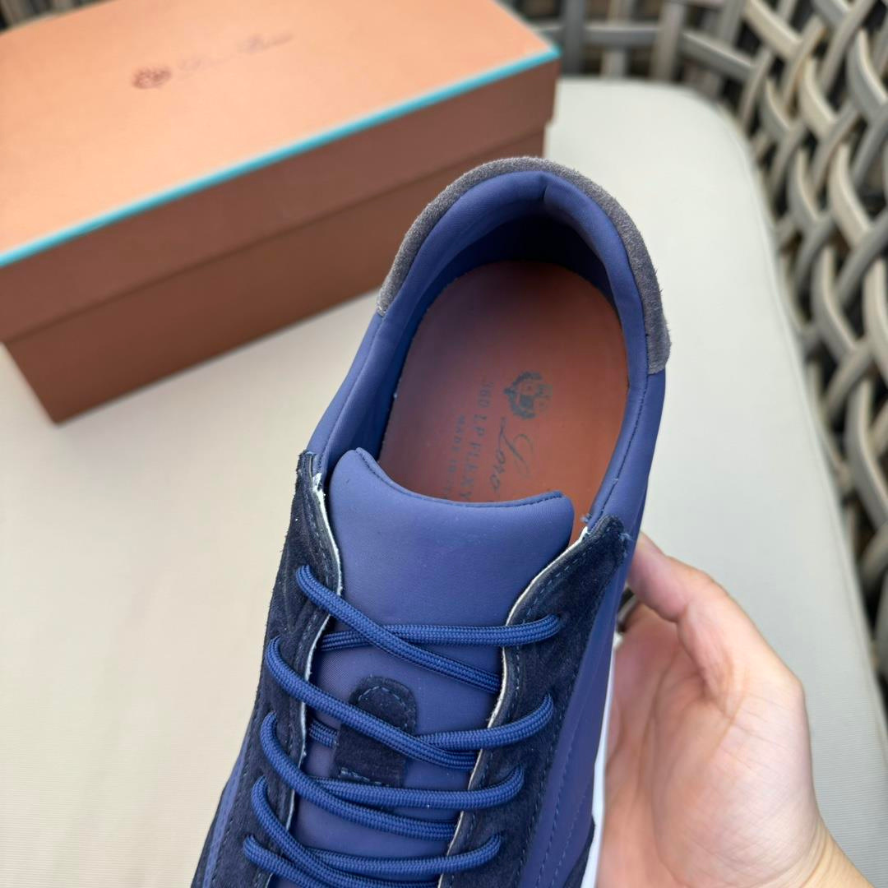 Loro Piana Weekend Evo Suede Sneakers - Navy Blue (082)