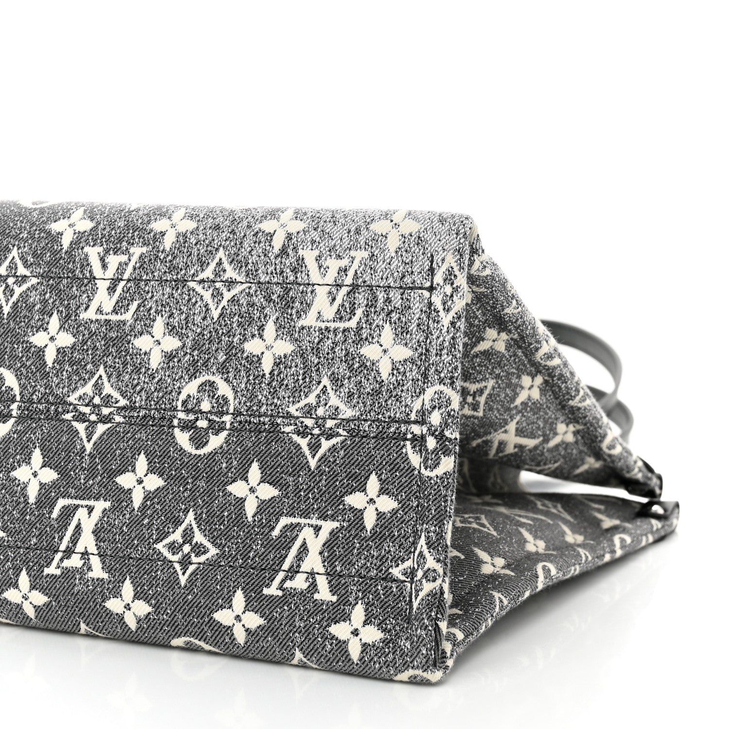 Louis Vuitton Jacquard Denim OnTheGo MM Tote Bag - Black White