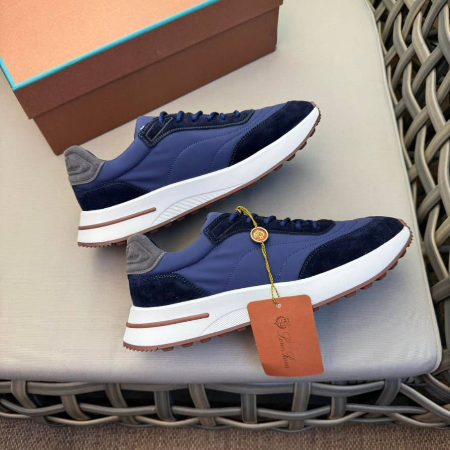 Loro Piana Weekend Evo Suede Sneakers - Navy Blue (082)