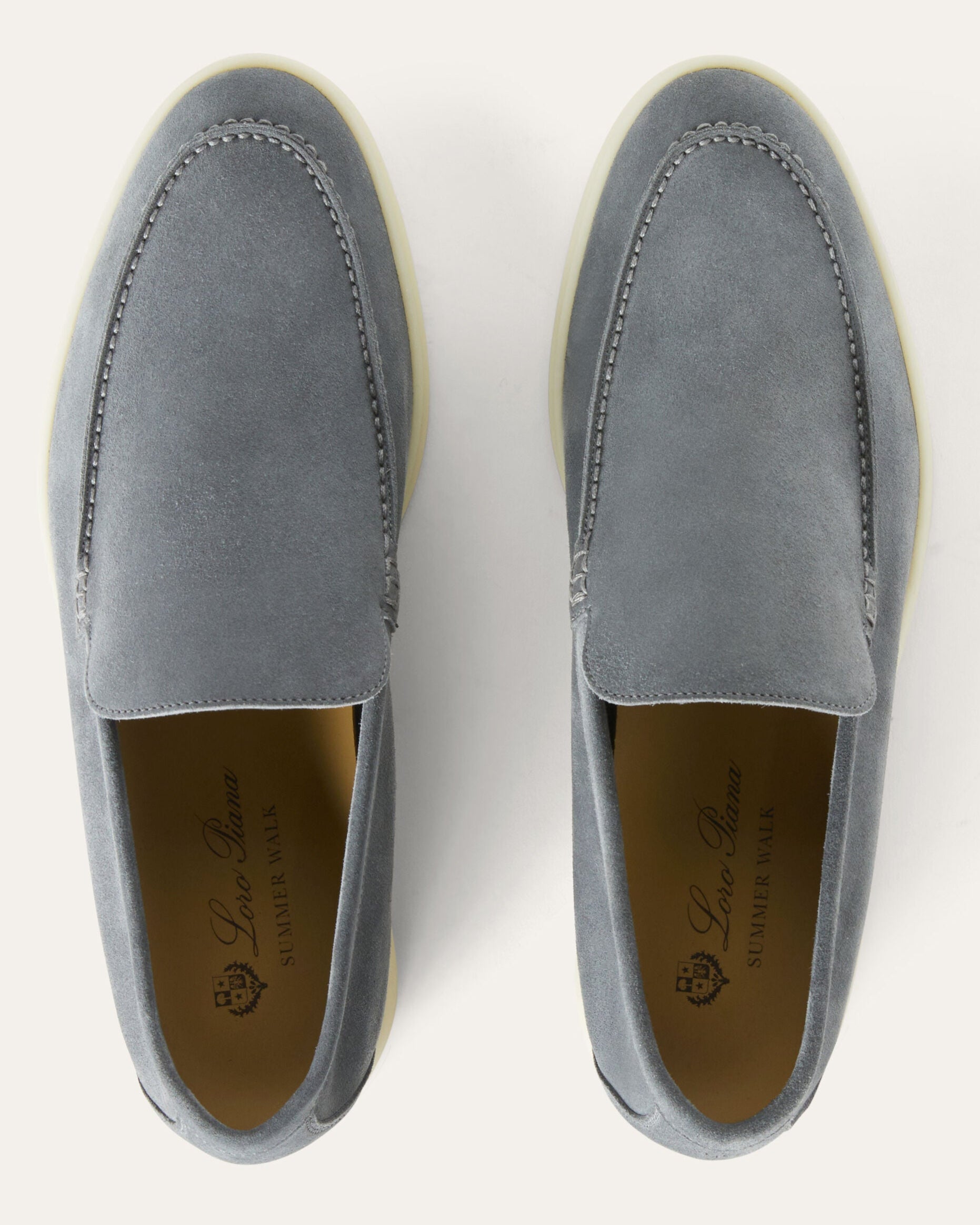 Loro Piana Summer Walk Suede Loafers - Frozen Blue (131)