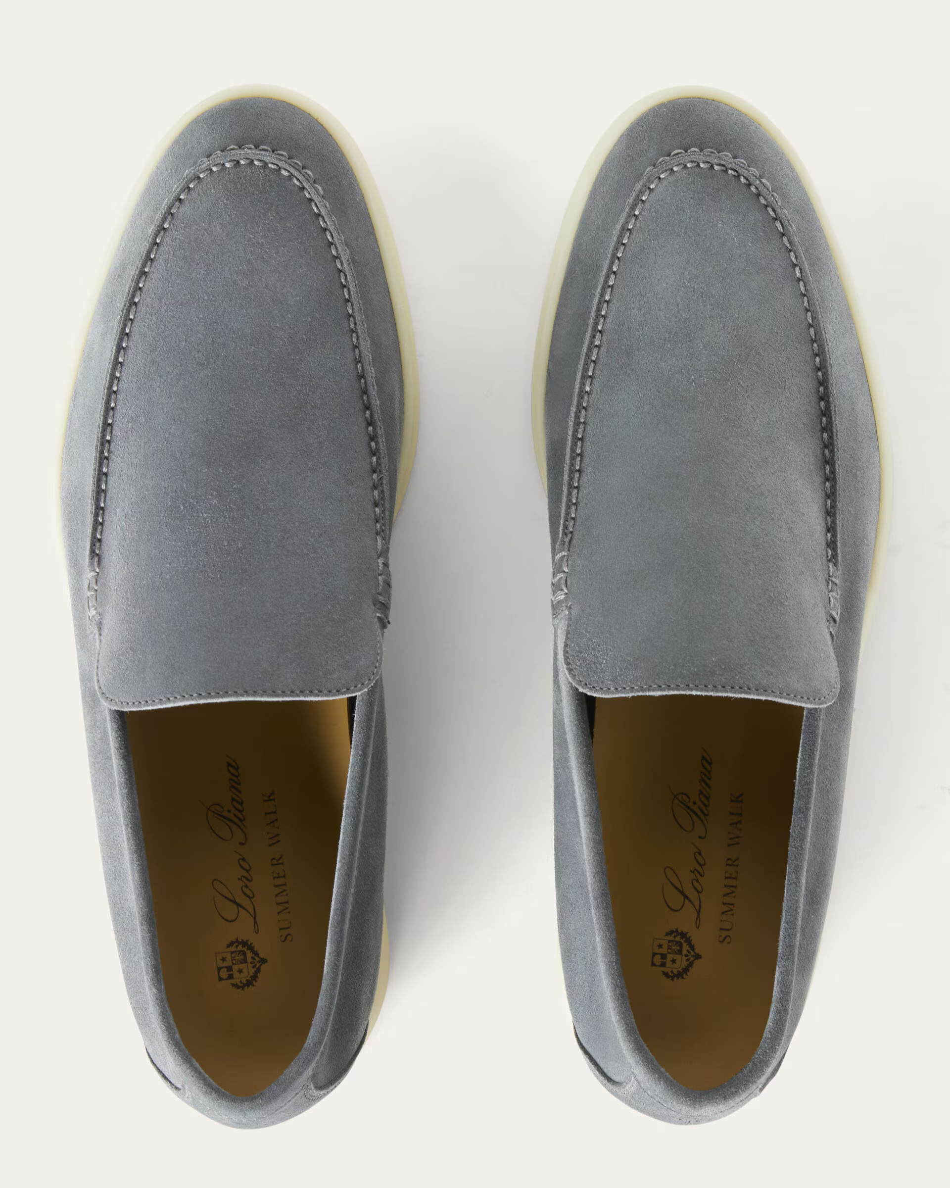 Loro Piana Summer Walk Suede Loafers - Frozen Blue (60JF)