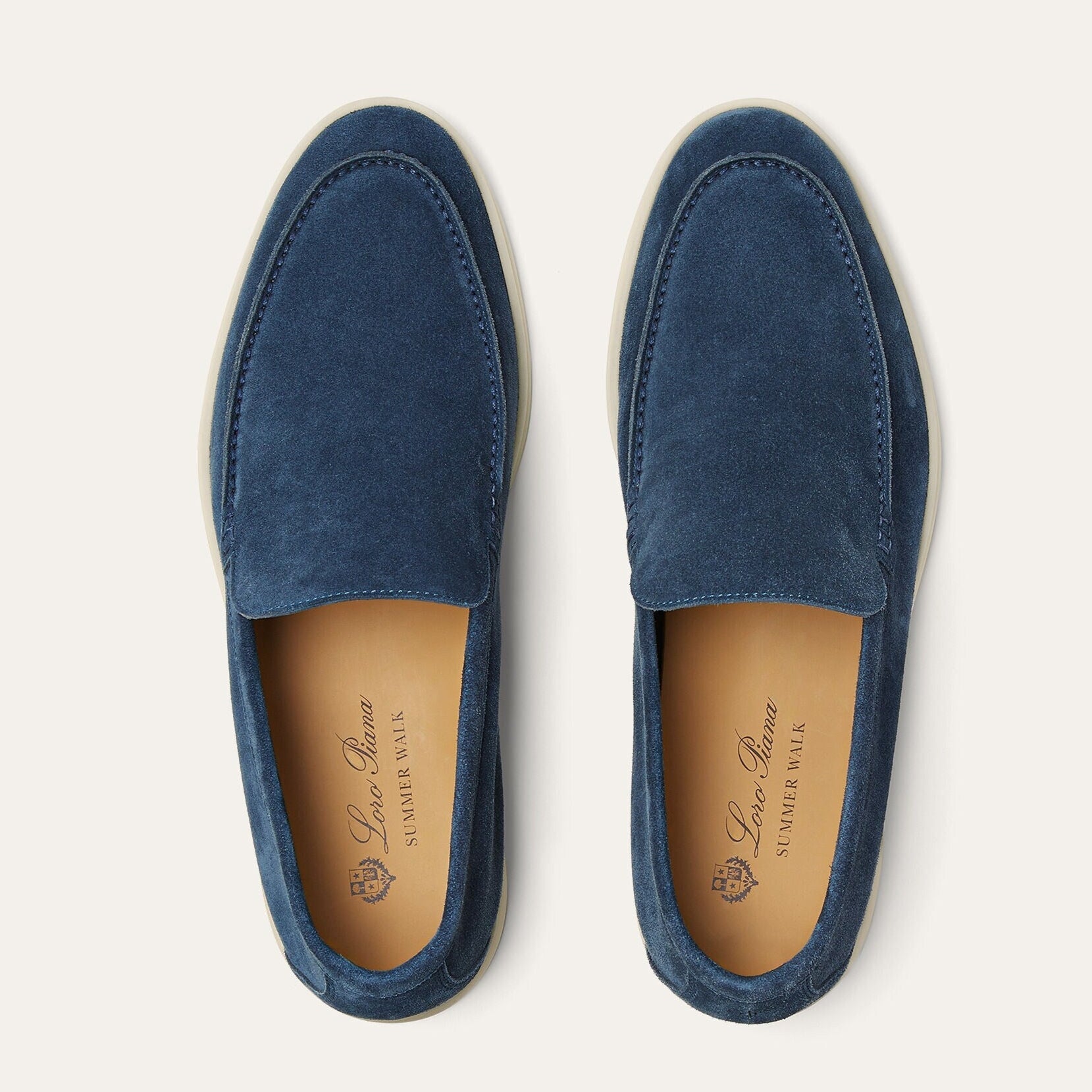 Loro Piana Summer Walk Suede Loafers - Classic Blue