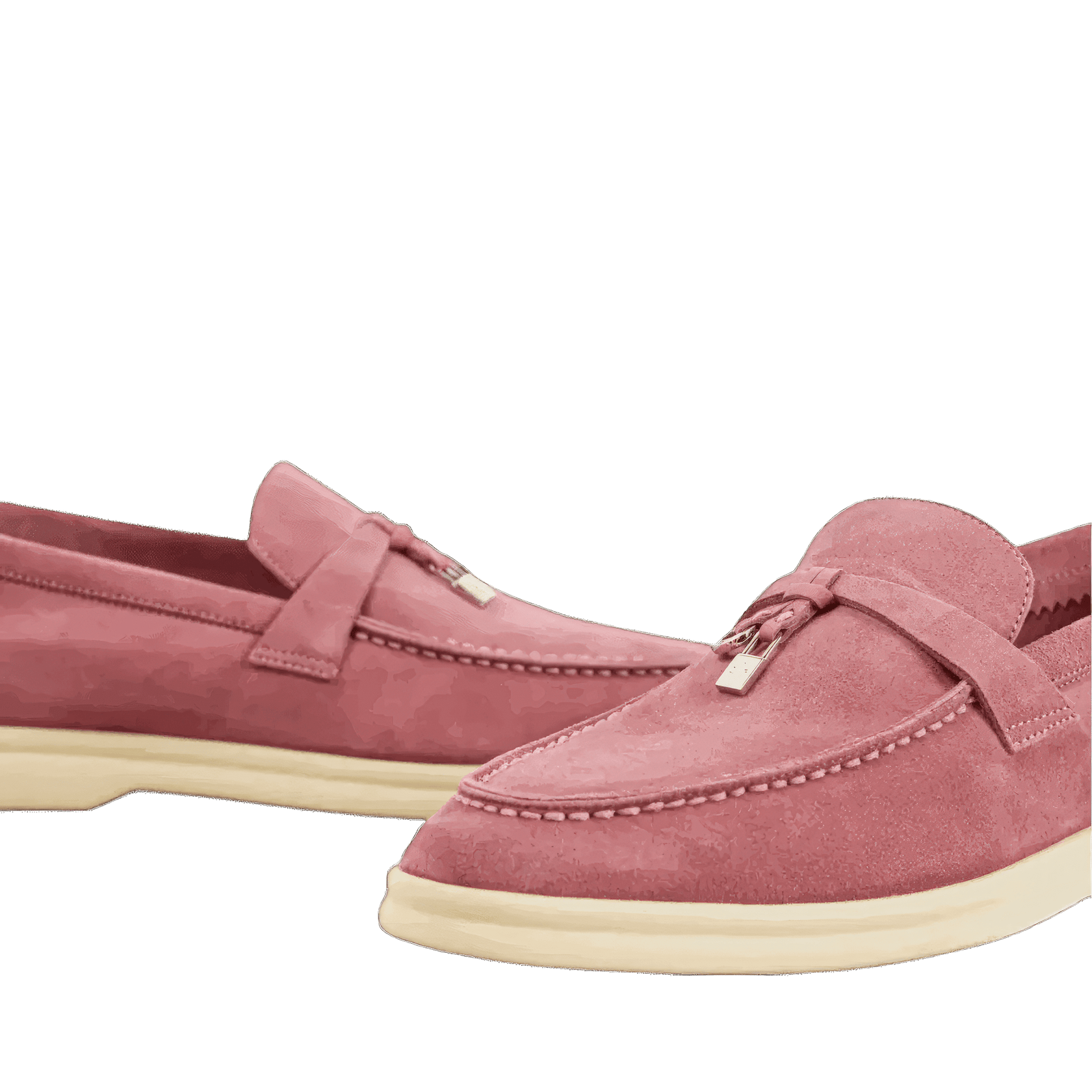 Loro Piana Summer Charms Walk Suede Loafers - Wild Mauve