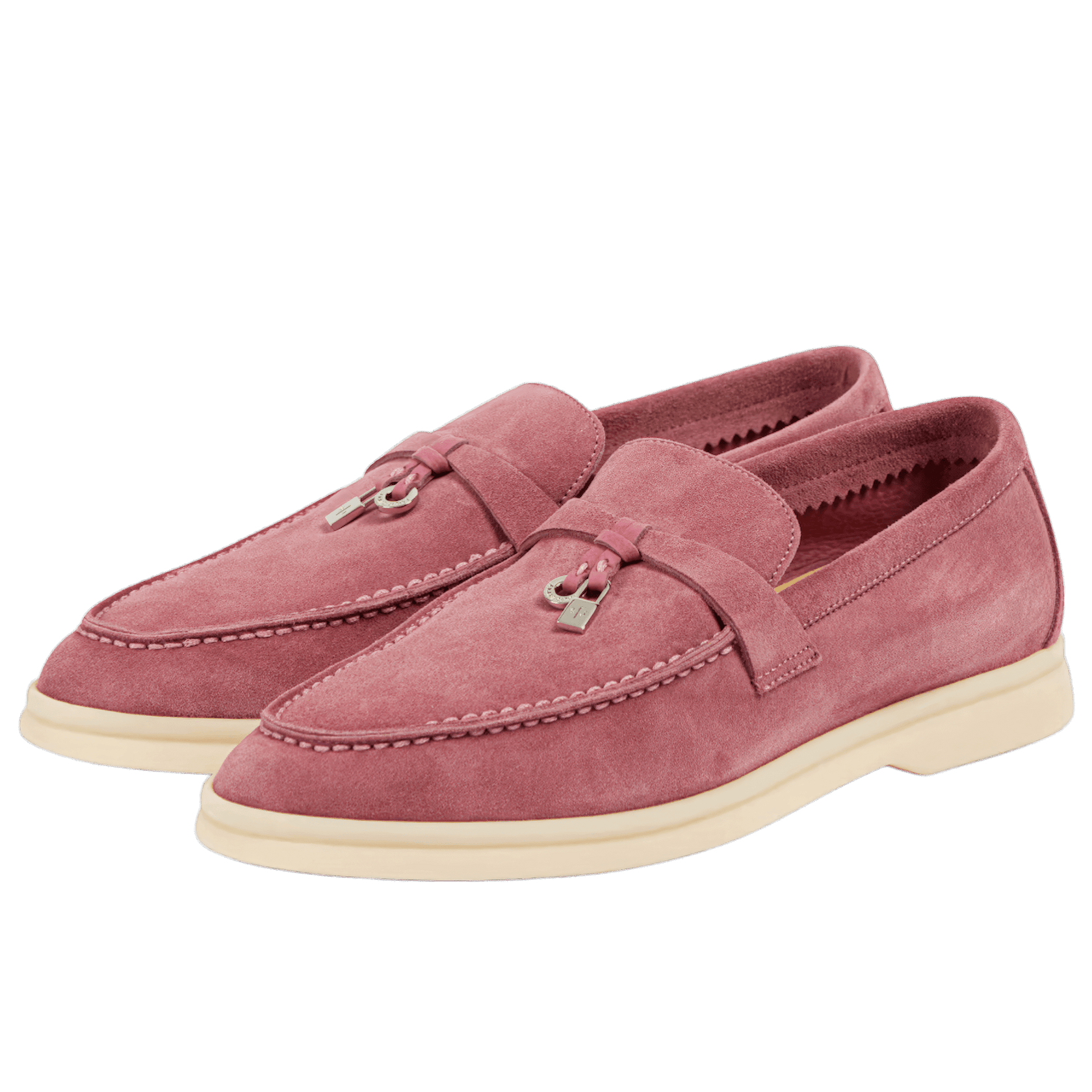 Loro Piana Summer Charms Walk Suede Loafers - Wild Mauve
