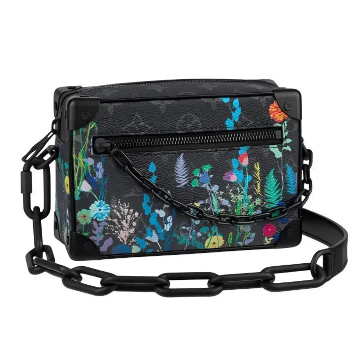 Louis Vuitton Monogram Eclipse Flower Print Mini Soft Trunk Bag - Black