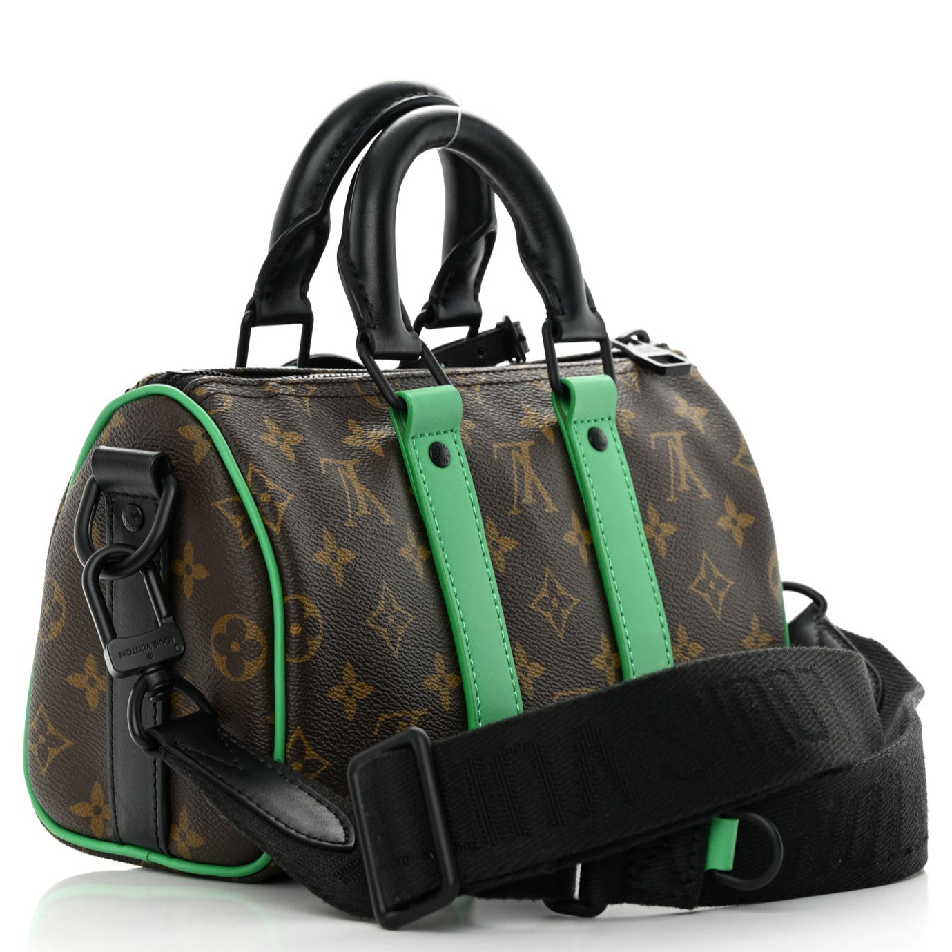 Louis Vuitton Monogram Macassar Keepall Bandoulière 25 Shoulder Bag - Minty Green