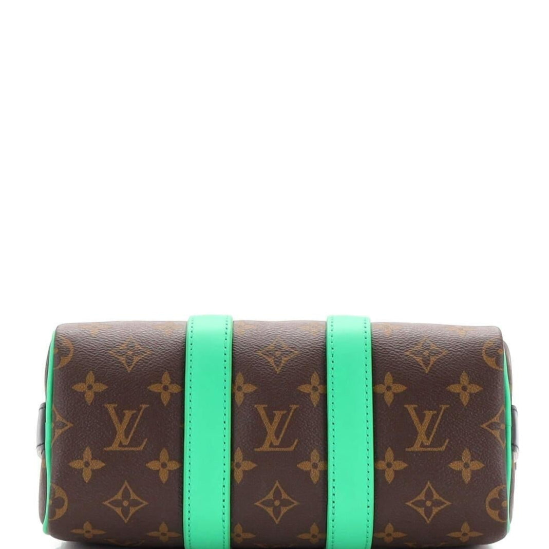 Louis Vuitton Monogram Macassar Keepall Bandoulière 25 Shoulder Bag - Minty Green