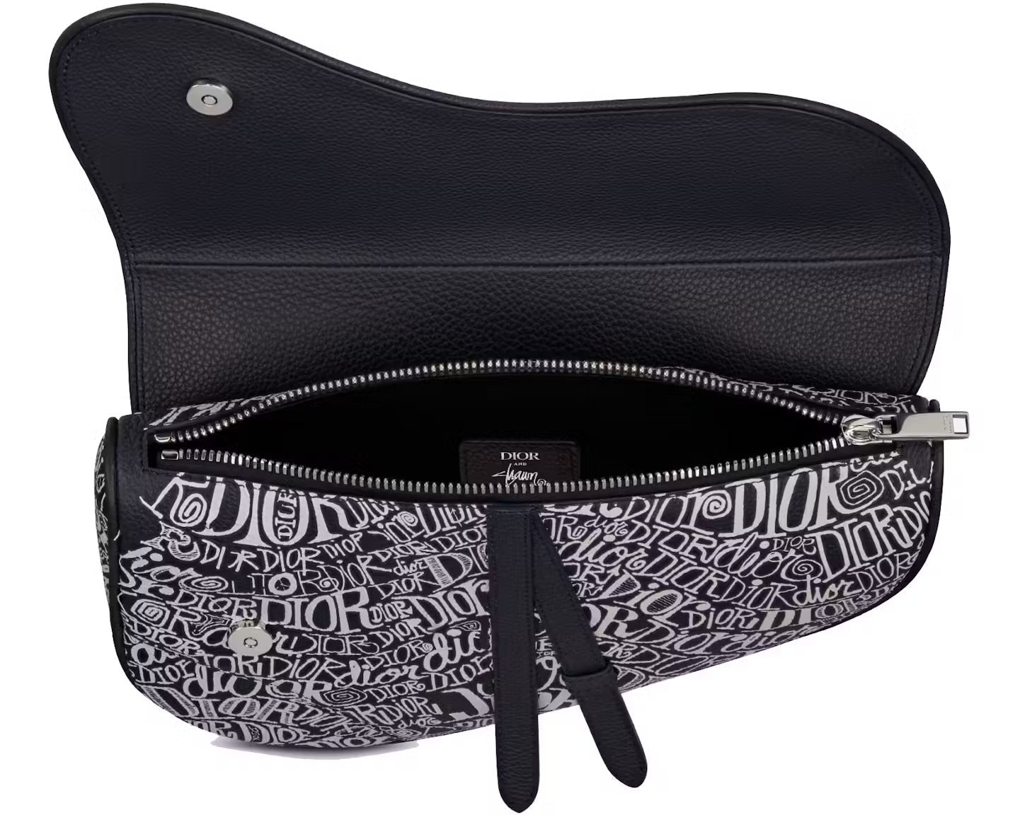Dior x SHAWN STUSSY Grained Calfskin Saddle Bag - Navy Blue