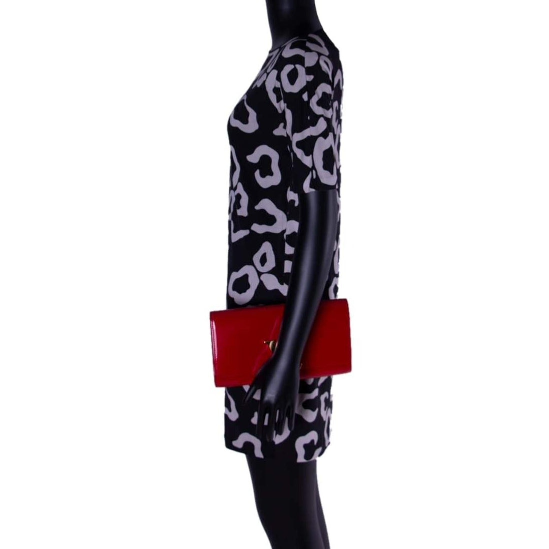 Louis Vuitton Vernis Louise Clutch Bag Wallet - Red