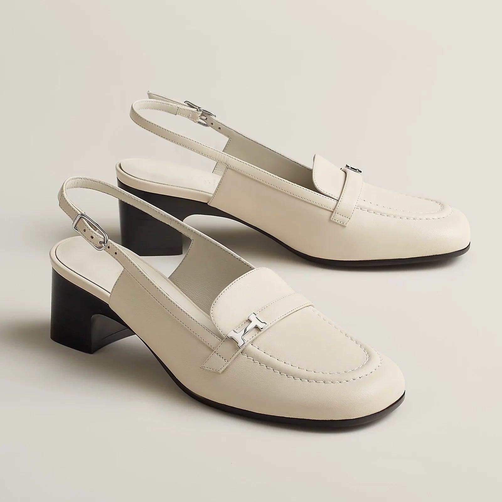 Hermes Infinie 50 Pumps - Blanc de Paris