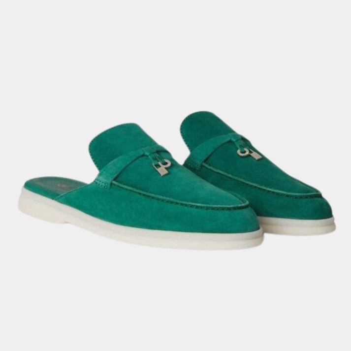 Loro Piana Babouche Charms Walk Slippers - Forest Leaves (50RT)