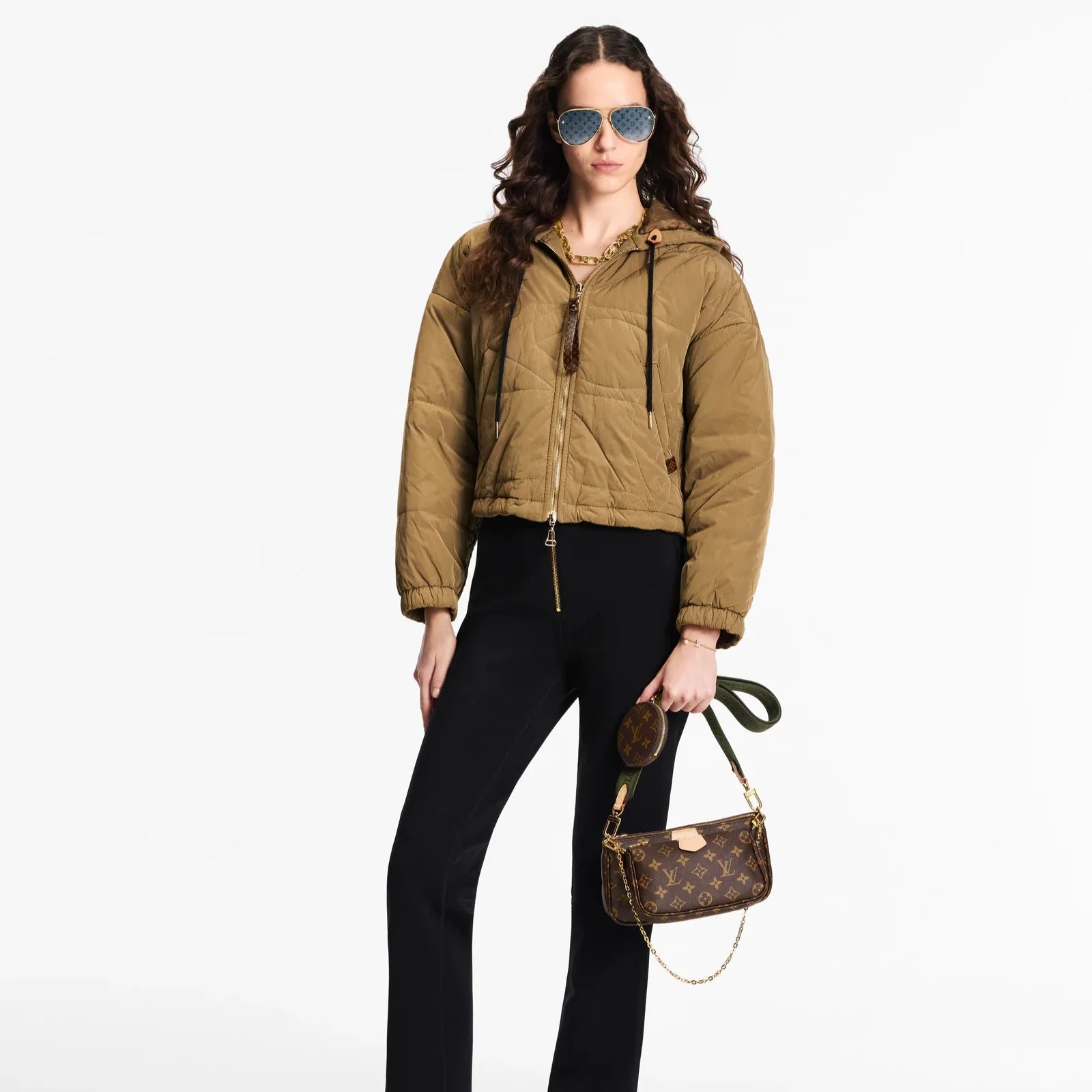 Louis Vuitton Mongram Canvas Multi Pochette Accessoires Crossbody Bag - Khaki