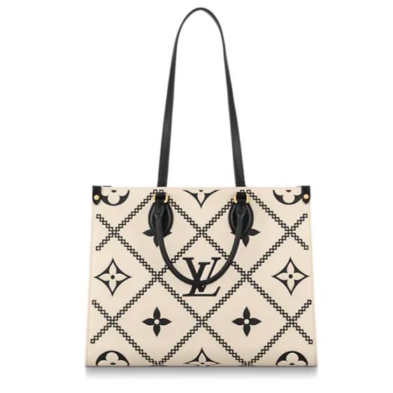 Louis Vuitton Empreinte Monogram Giant Broderies OnTheGo MM Tote Bag - White
