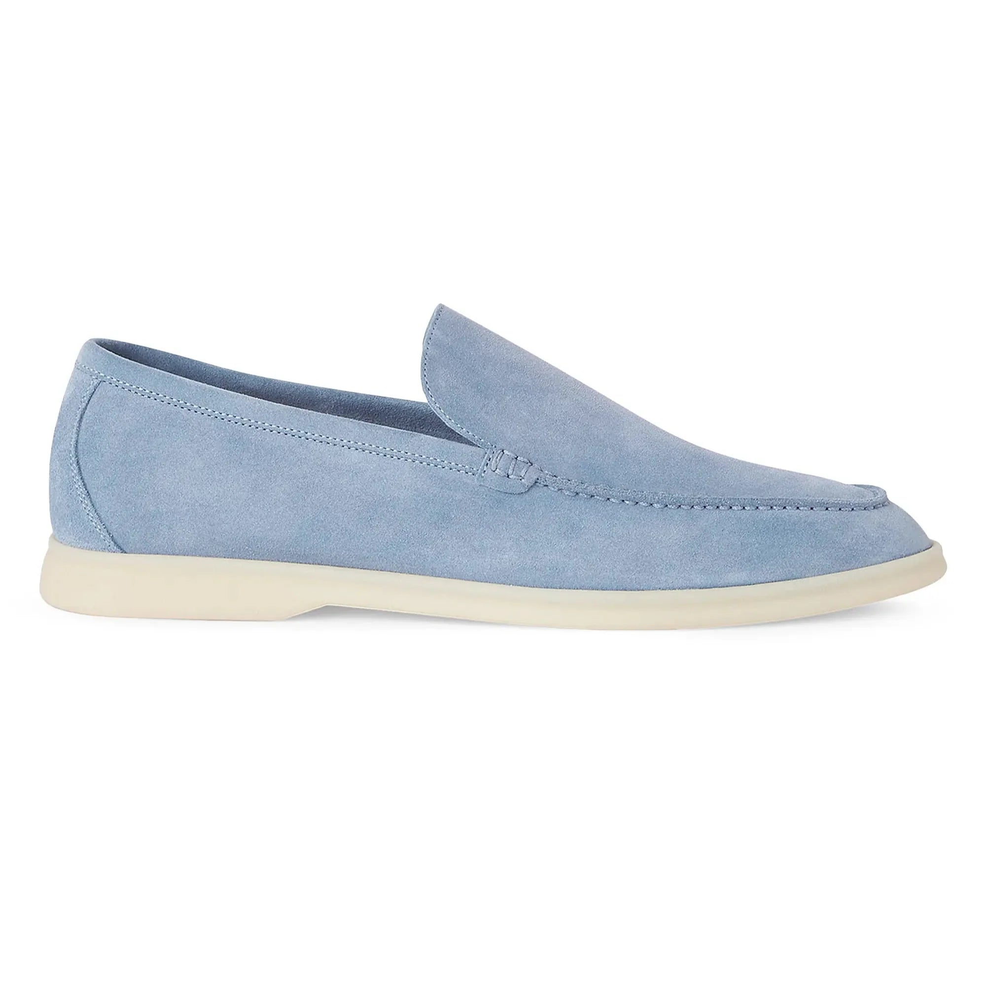 Loro Piana Summer Walk Suede Loafers - Polvere Blue