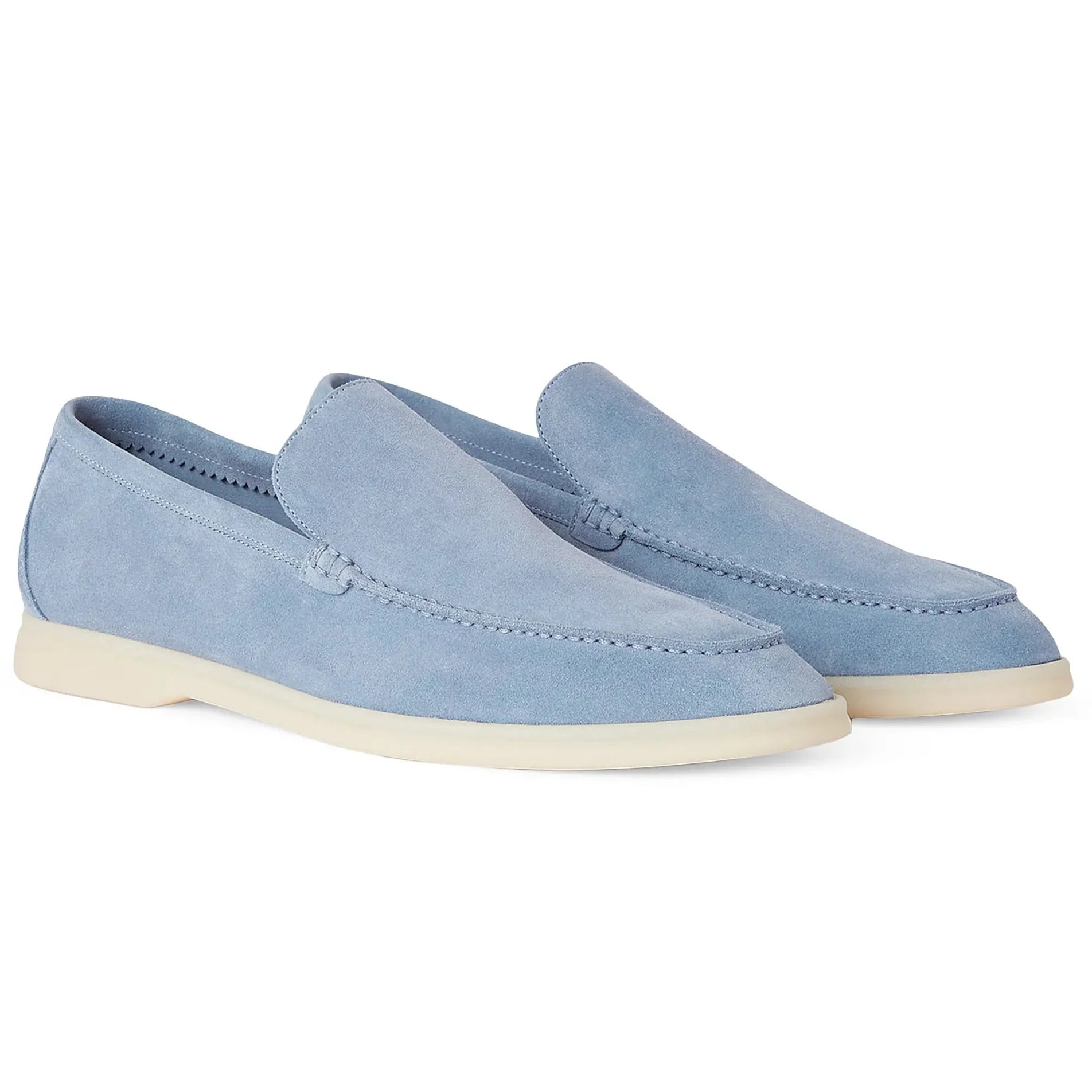 Loro Piana Summer Walk Suede Loafers - Blue (137)
