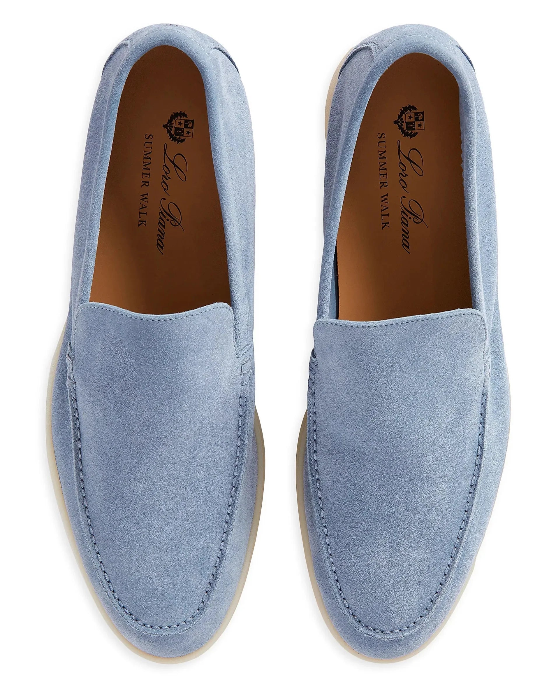 Loro Piana Summer Walk Suede Loafers - Blue (137)