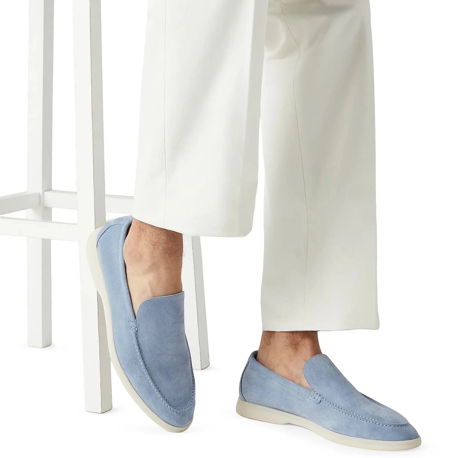 Loro Piana Summer Walk Suede Loafers - Blue (137)