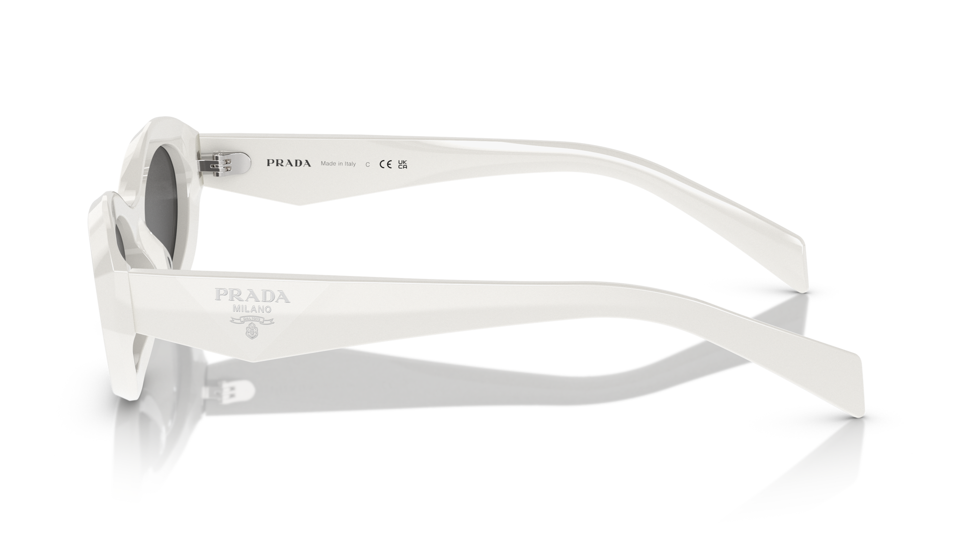 Prada PR26Z 17K-08Z White Oval Sunglasses