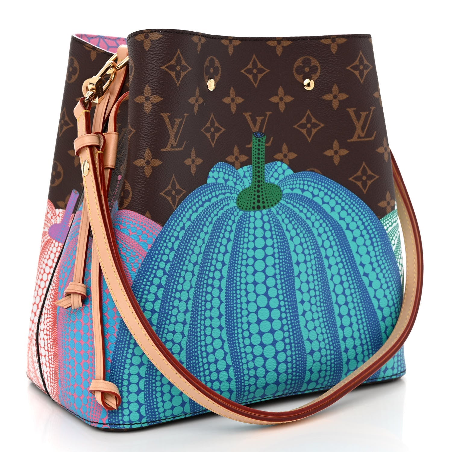 Louis Vuitton x Yayoi Kusama Pumpkin NéoNoé MM Bucket Bag - Brown