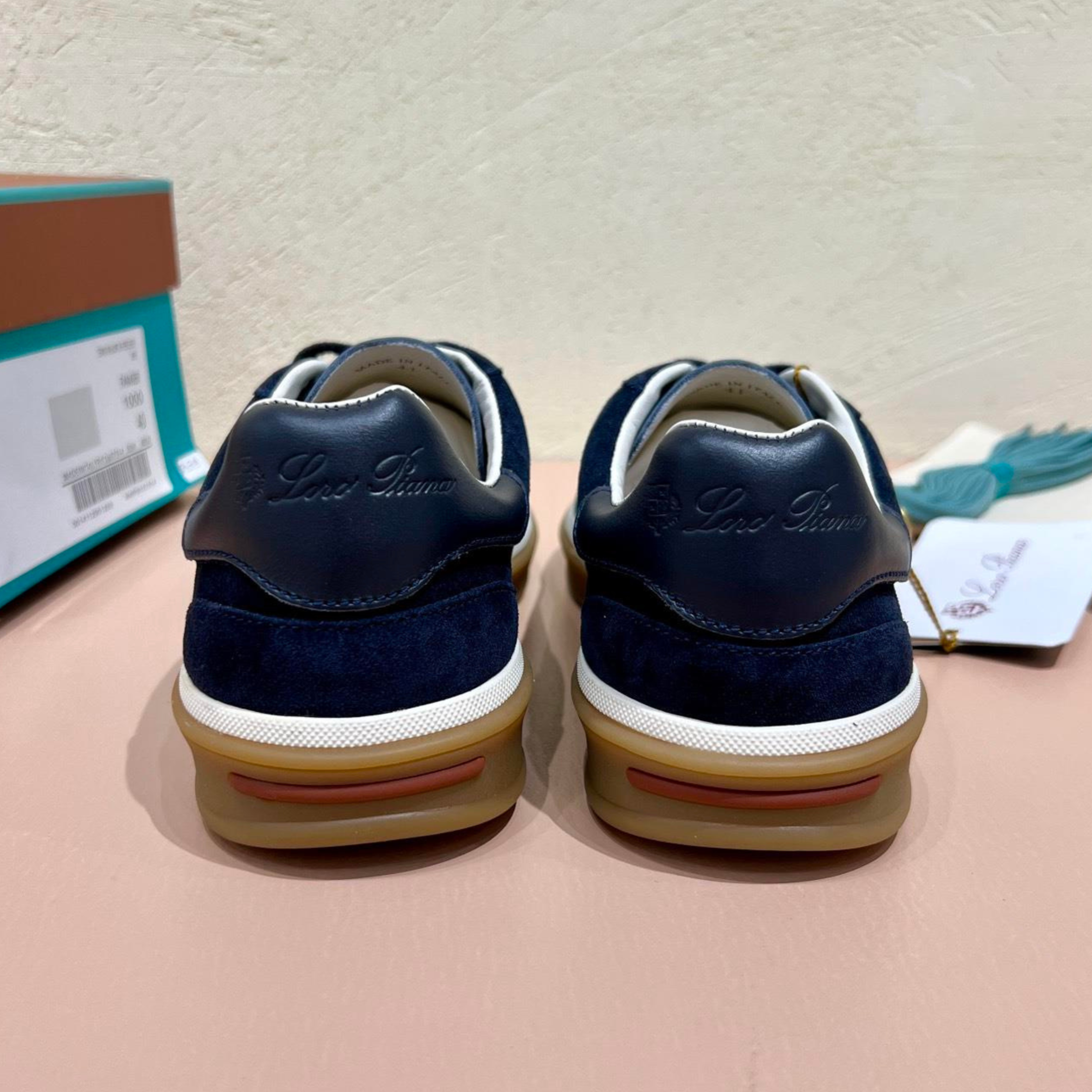 Loro Piana Tennis Walk Suede Calf Split Sneakers - Navy Blue (W000)