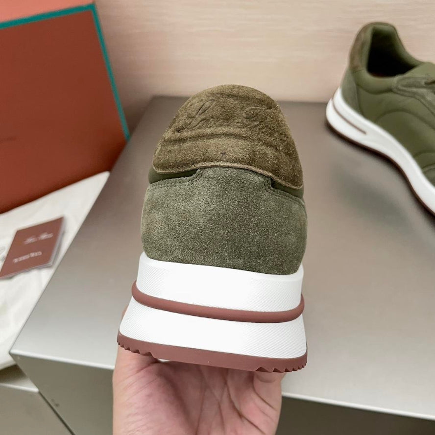 Loro Piana Weekend Walk Suede Sneakers - Green