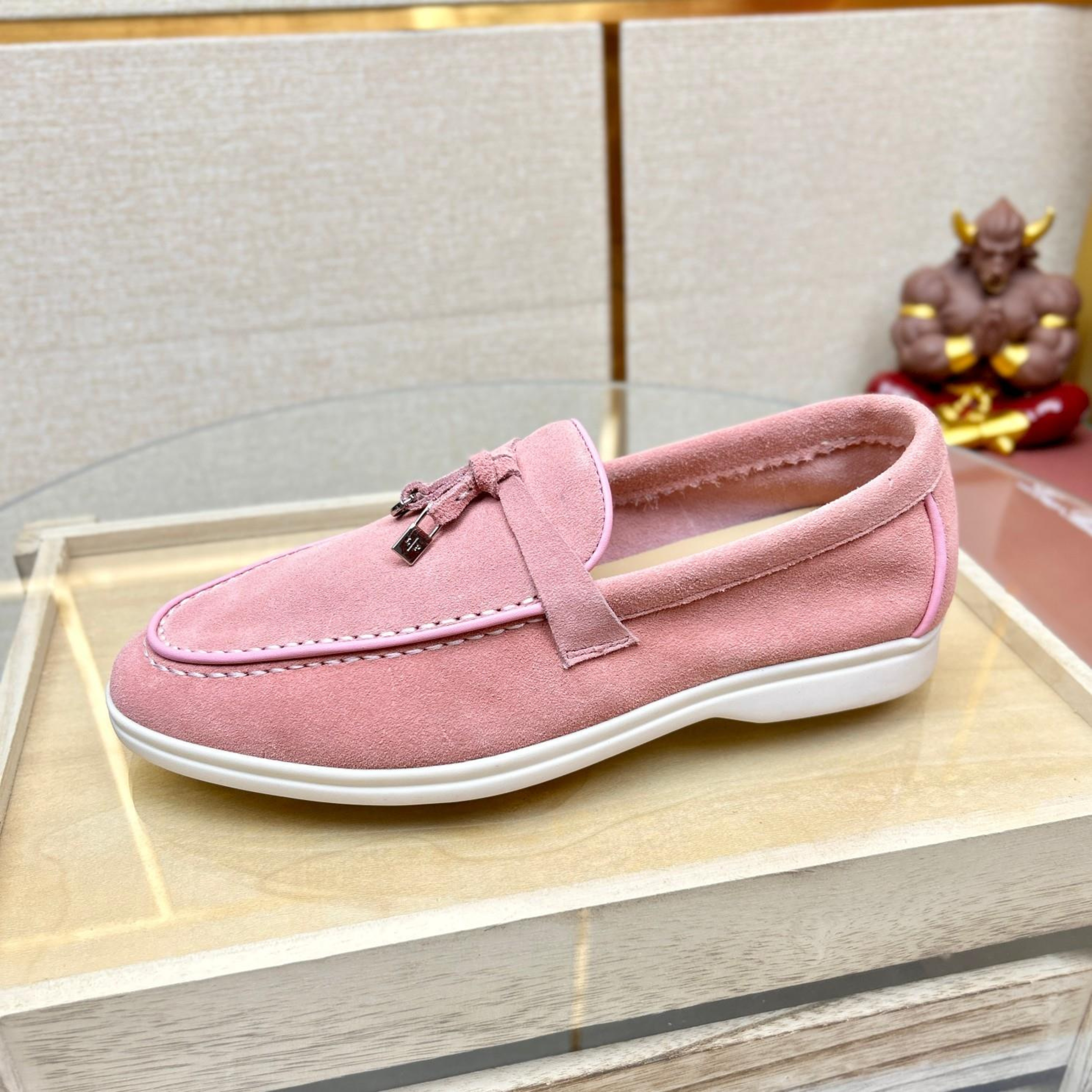 Loro Piana Summer Charms Walk Suede Loafers -  Wild Mauve