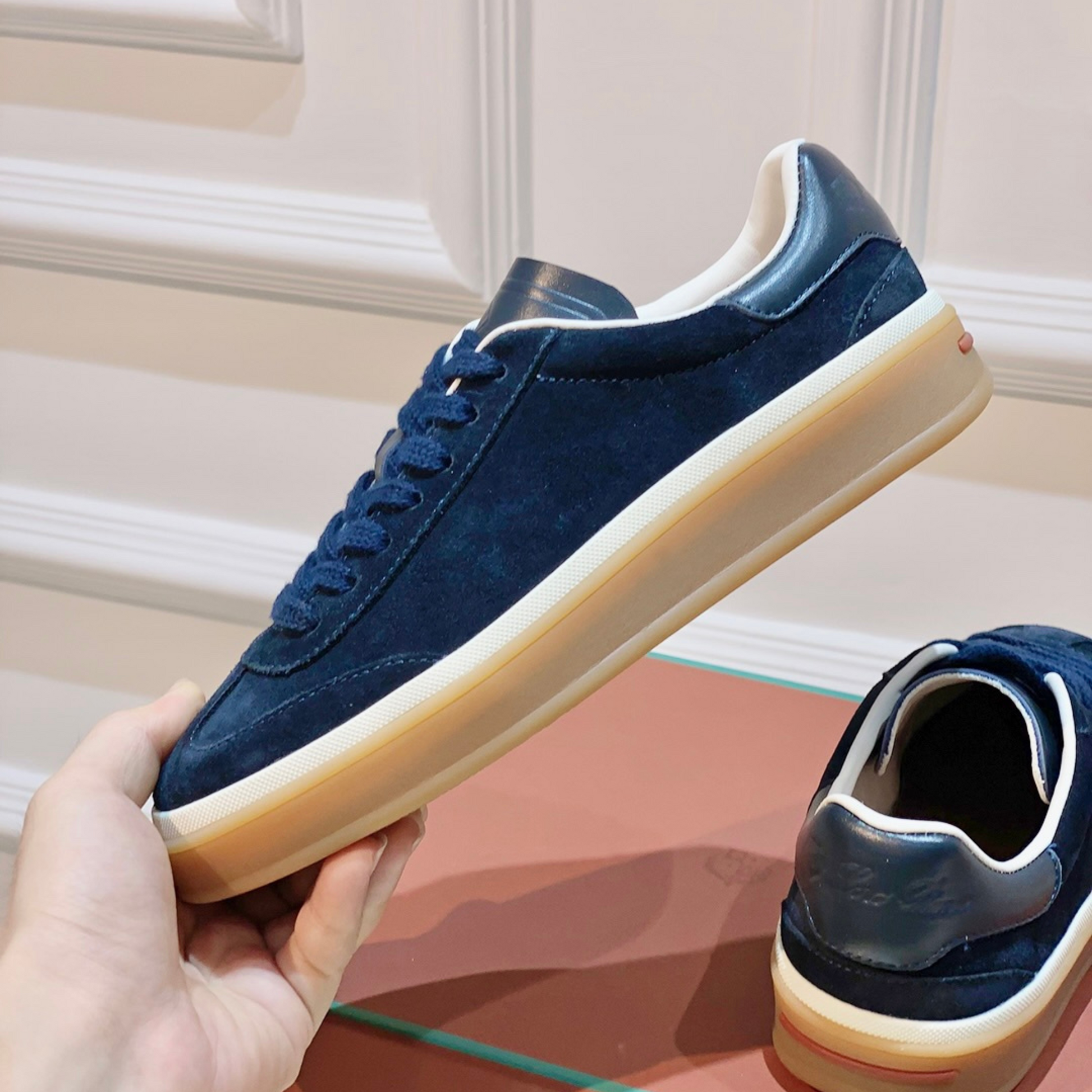 Loro Piana Tennis Walk Suede Calf Split Sneakers - Black Figs (W1CQ)