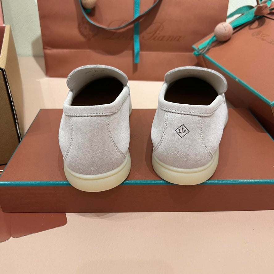 Loro Piana Summer Walk Suede Loafers - Sand